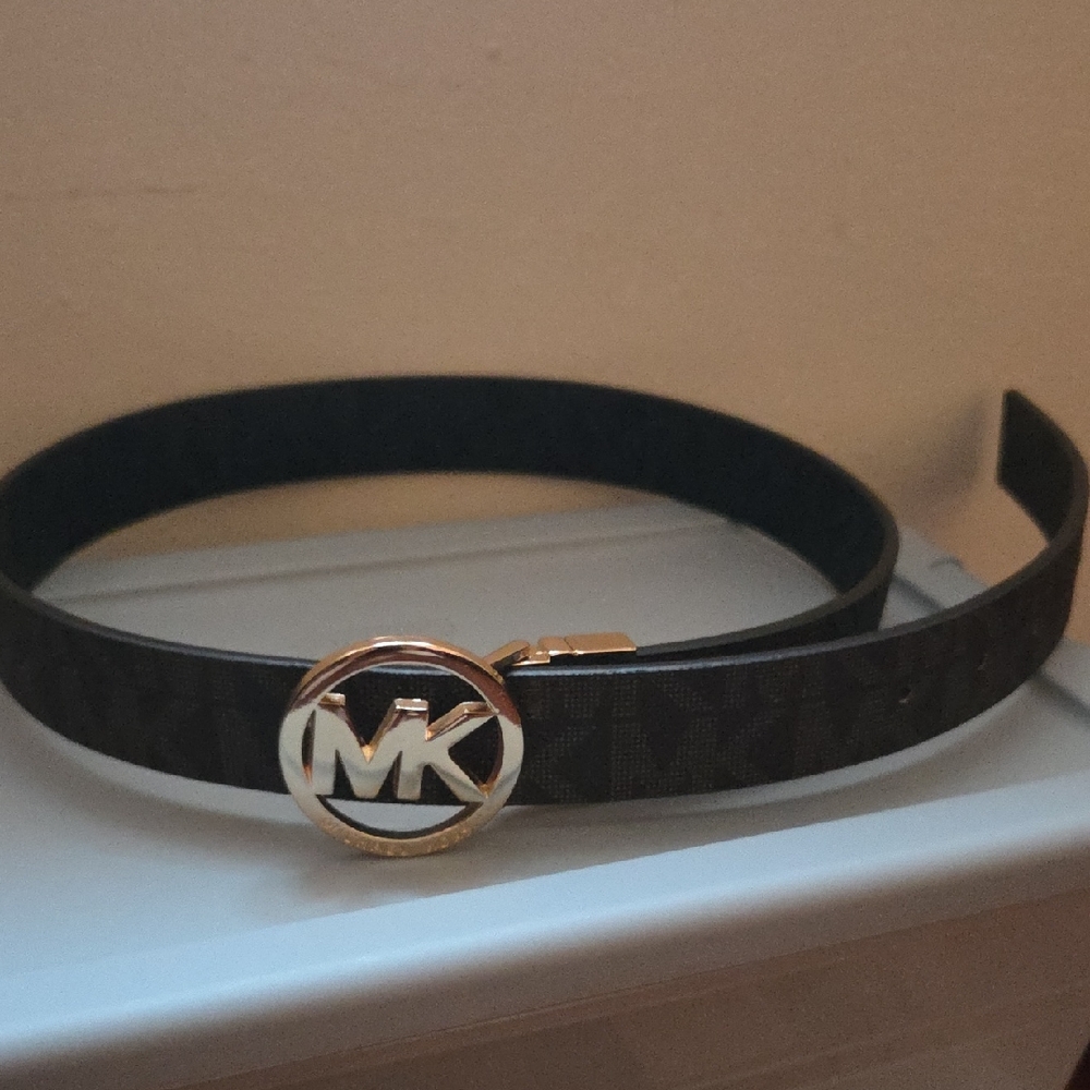 Michael Kors Black and Gold Belt